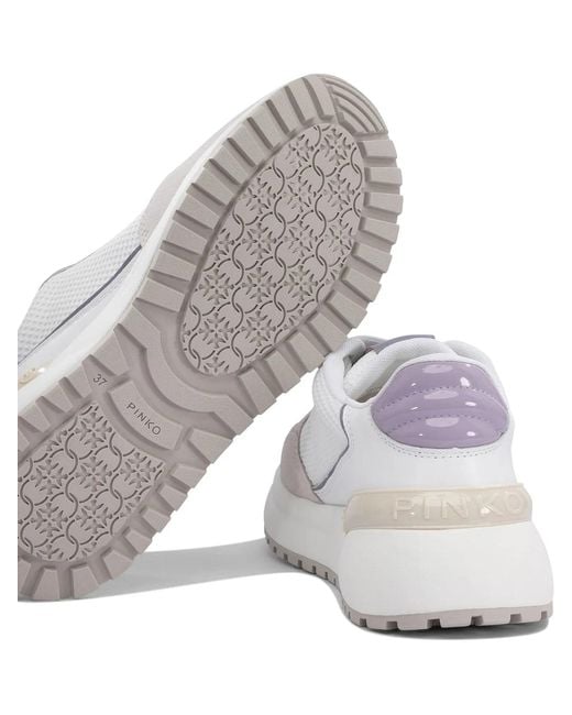 Pinko White Lace Up Sneakers