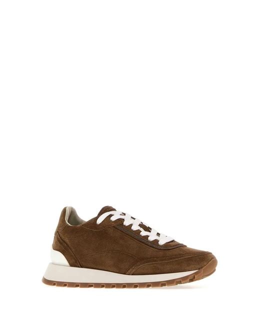 Brunello Cucinelli Brown Suede Sneakers