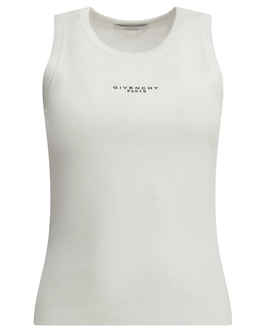 Givenchy White Logo Tank Top