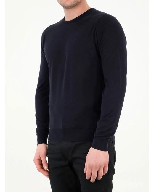 John Smedley Blue Hatfield Pullover for men