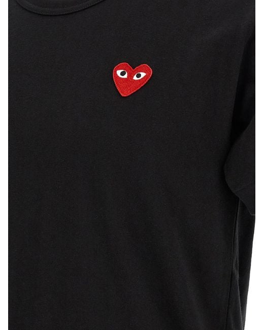 COMME DES GARÇONS PLAY Black Cotton T-Shirt for men