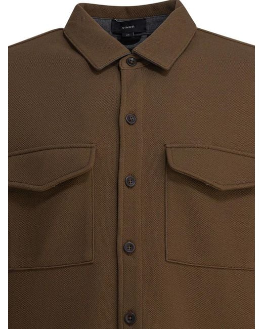 Vince Brown Cotton Overshirt Jacket for men