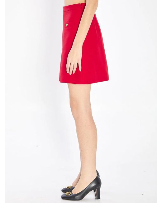 Valentino Garavani Red Mini Skirt