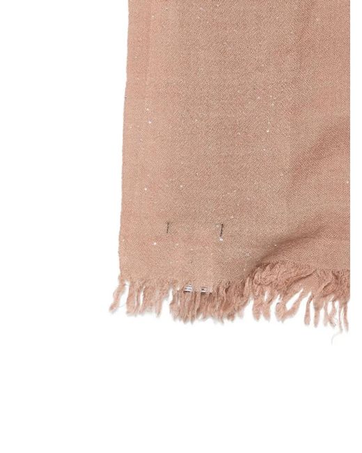Faliero Sarti Pink Kundy Sequin-Embellished Wool Scarf