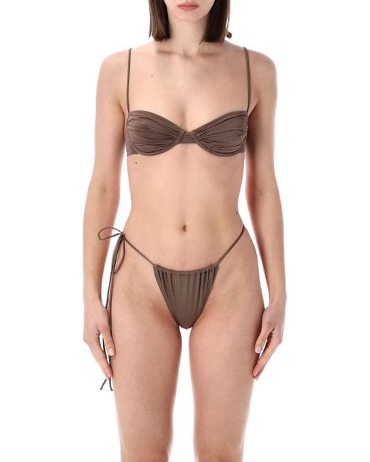 BELAMER Gray Tina Brazilian Bikini Bottom