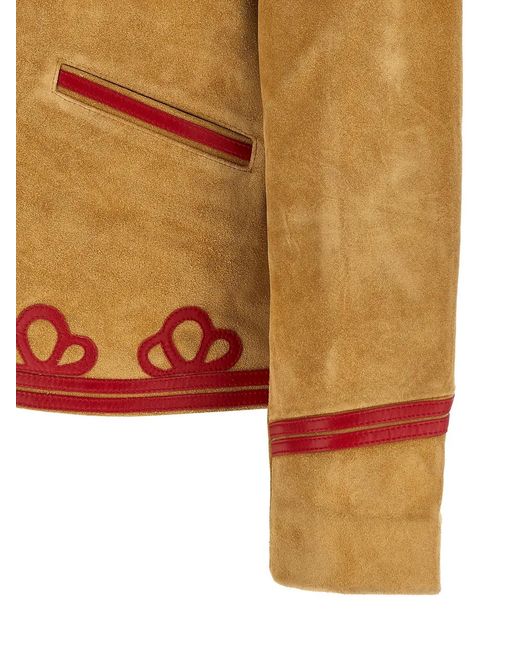 Bode Brown Cowhide Leather Jacket for men