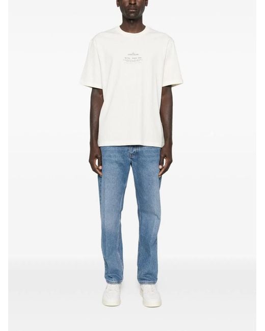 Stone Island White Cotton T-Shirt for men