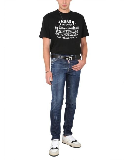 DSquared² Black Logo Print T Shirt for men