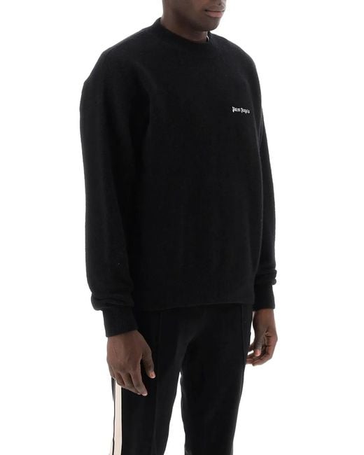Palm Angels Black Basic Logo Sweater for men