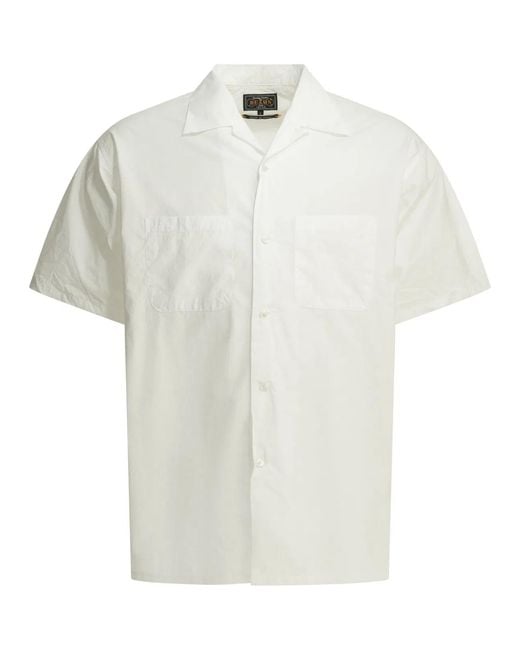 Beams Plus White Pima Cotton Casual Shirt for men