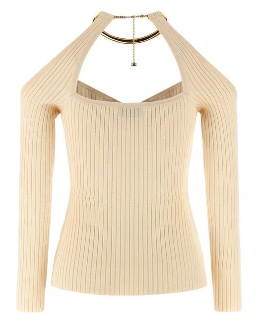 Elisabetta Franchi Natural Necklace Sweater
