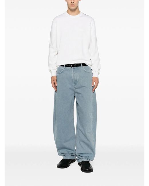 Givenchy White Cuffs Button Tab Sweater for men