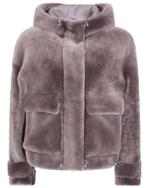 Blancha Brown Straight Merino Shearling Jacket