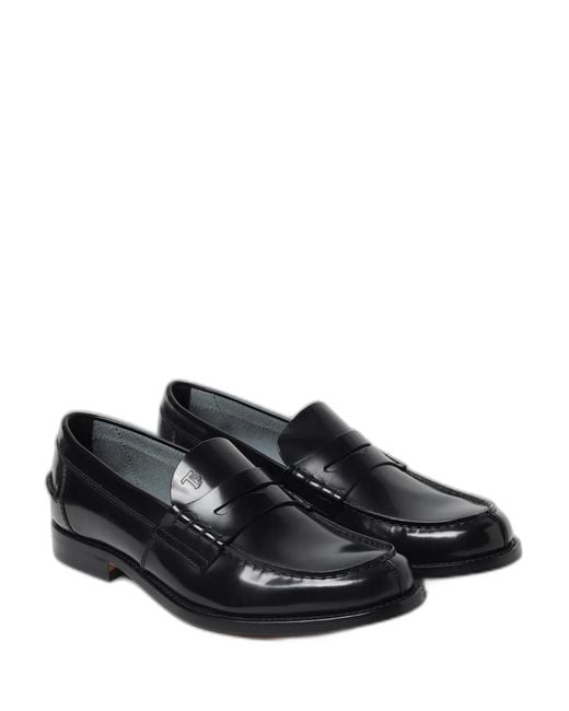 Tod's Black Leather Loafers for men
