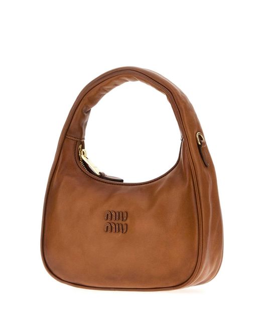 Miu Miu Brown Cognac Calf Leather Bag
