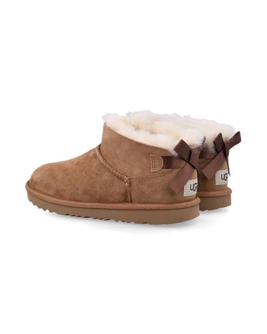 Ugg Brown Ultra Mini Bailey Bow