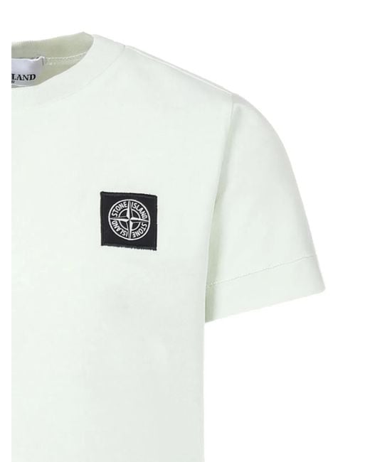 Stone Island White T-Shirt With Logo