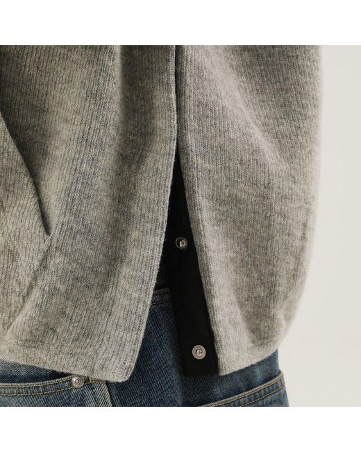 1989 STUDIO Gray Knitted Hoodie for men