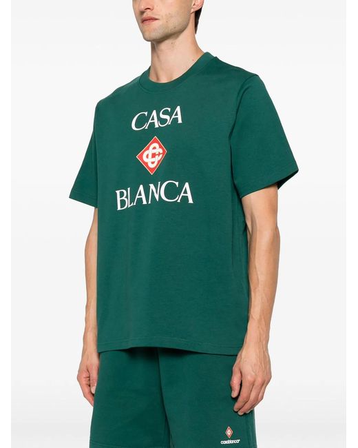 Casablanca Green Logo-Print T-Shirt for men