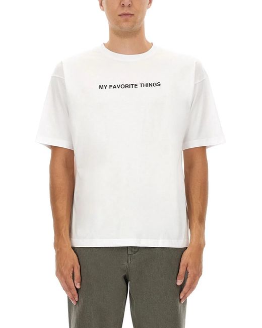 Aspesi White T-Shirt With "My Favorite Things" Print for men