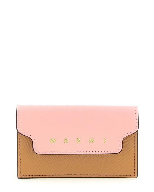 Marni Pink Logo Business Card Holder