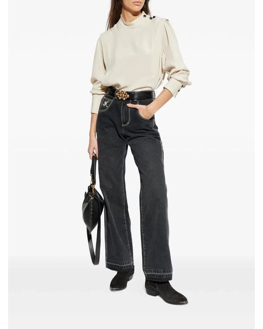 Isabel Marant Gray Jeyda Wide-Leg Cotton Pants