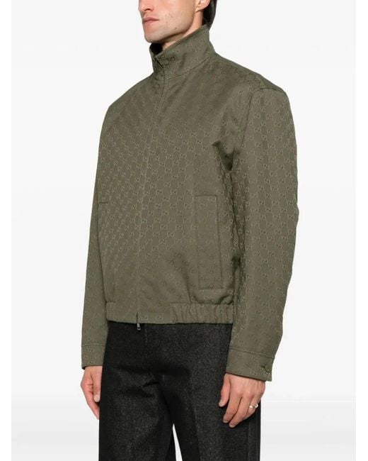 Gucci Green Zip Front Bomber Jacket for men