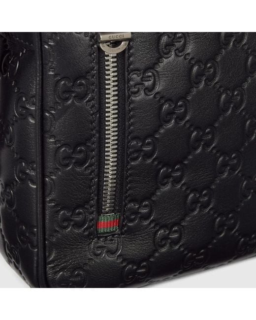 Gucci Black Gg Emblem Shoulder Bag Small Size for men