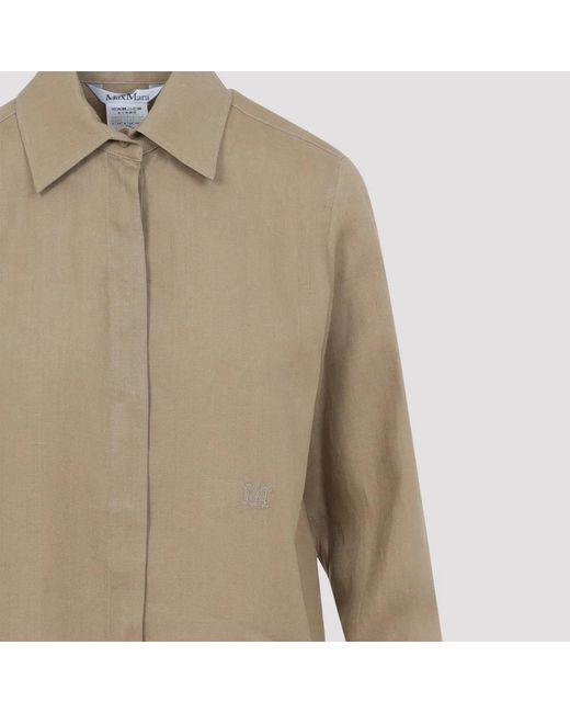 Max Mara Natural Desert Linen Falasco M Logo Shirt