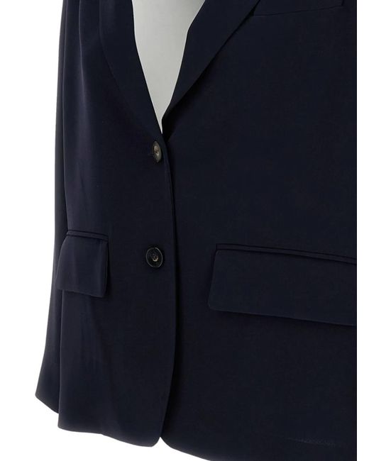 Alberto Biani Blue Single-Breasted Blazer Jacket