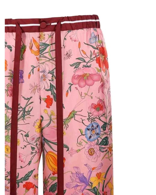 Gucci Red 'Flora Degrade' Pants