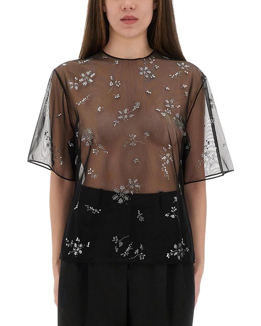 Rabanne Black Transparent Top With Applications