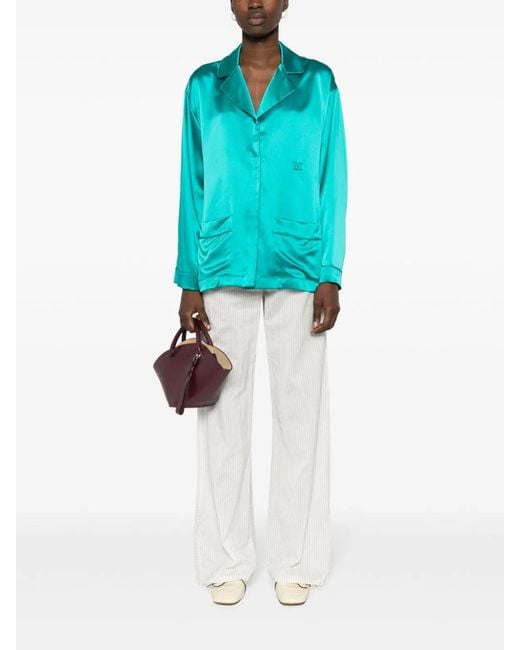 Max Mara Blue Silk Tunic