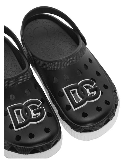 Dolce & Gabbana Black Dolce & Gabbana Sandals With Logo