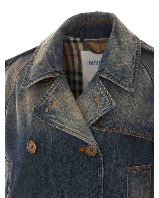 Burberry Blue Denim Haltye Denim Jacket