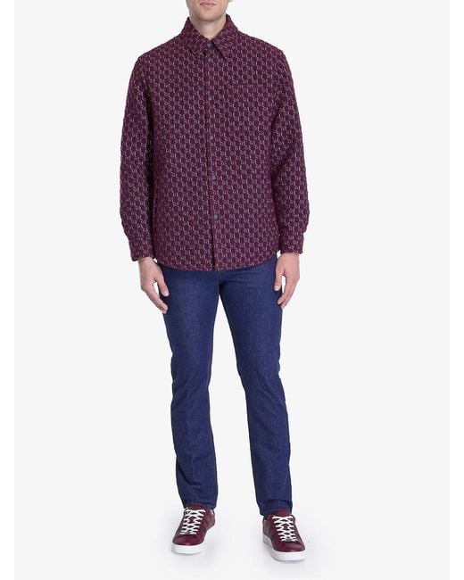 Gucci Purple Wool Overshirt for men