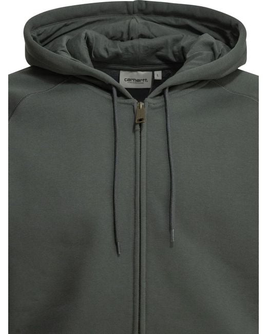 Carhartt Gray "Hooded Chase" Zip Sweatshirt for men