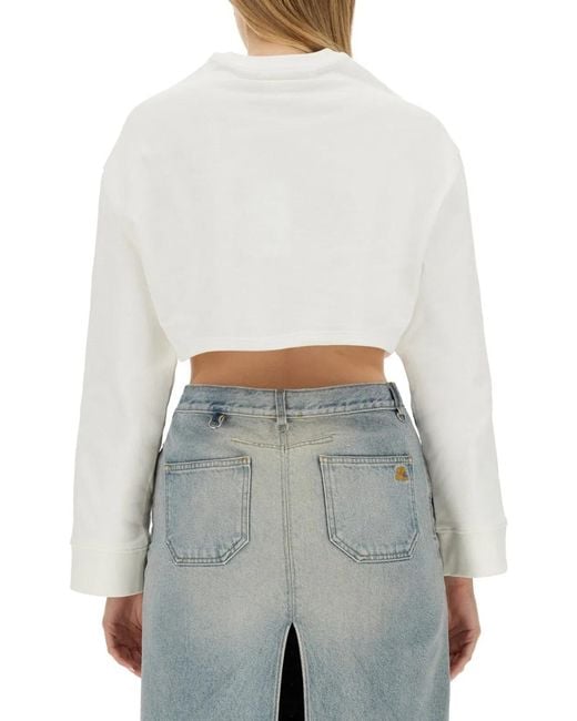 Courreges White Courregès Cropped Sweatshirt