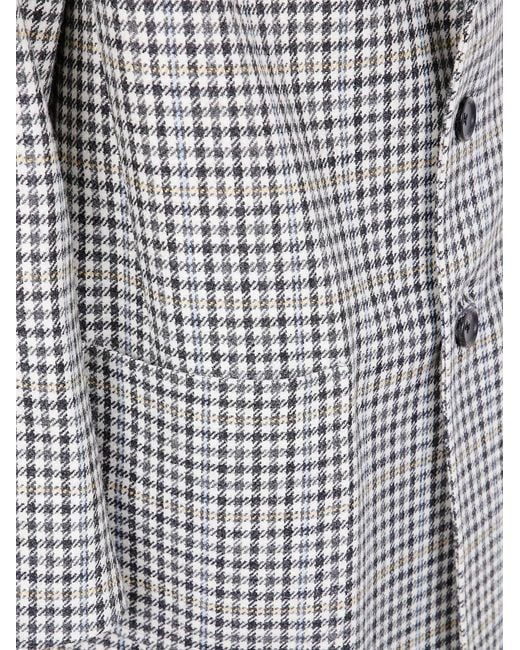 Thom Browne Gray Unconstructed Elongated Coat Check Hunting Tweed for men