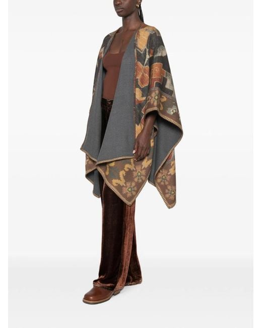 Pierre Louis Mascia Brown Wool Poncho