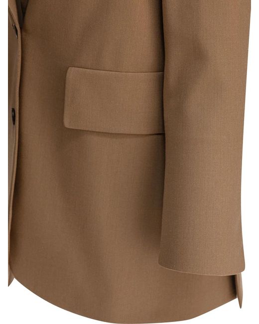 Max Mara Brown Virgin Wool Mohair Silk Jacket