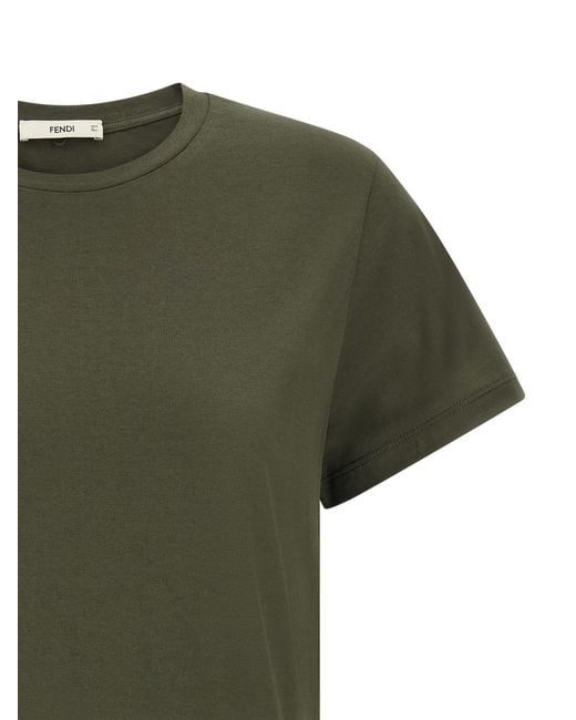 Fendi Green T-Shirt With 'Stencil' Print