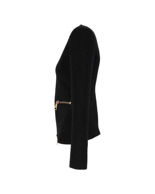 Elisabetta Franchi Black Zipped Cardigan