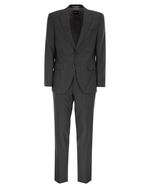 Boss Black Stretch Virgin Wool Blend Suit for men