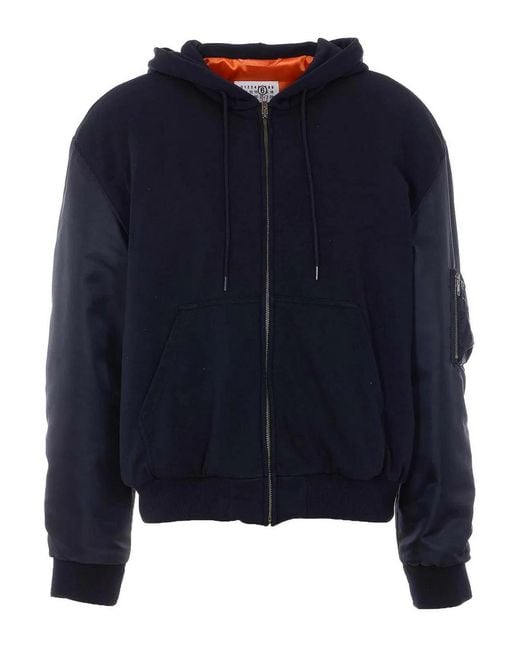 MM6 by Maison Margiela Blue Hooded Sweatshirt for men
