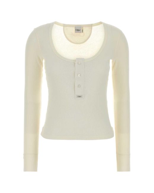Chloé White Cotton T-Shirt