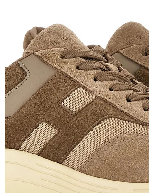 Hogan Brown Multicolour Calfskin Sneaker for men