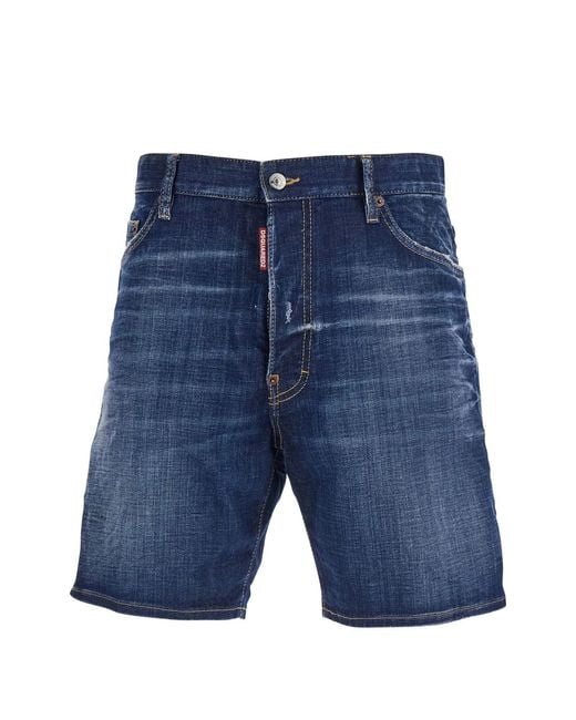 DSquared² Blue Shorts Cotton Elastane Pants for men