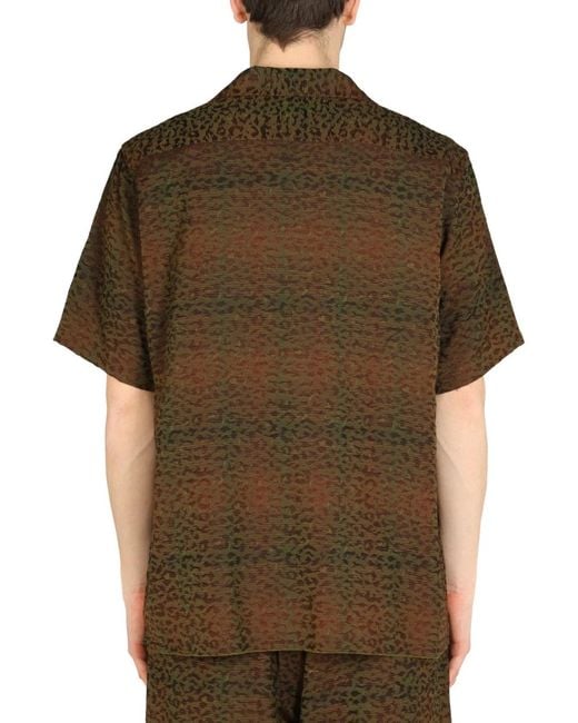 Needles Green Animalier Print Shirt for men