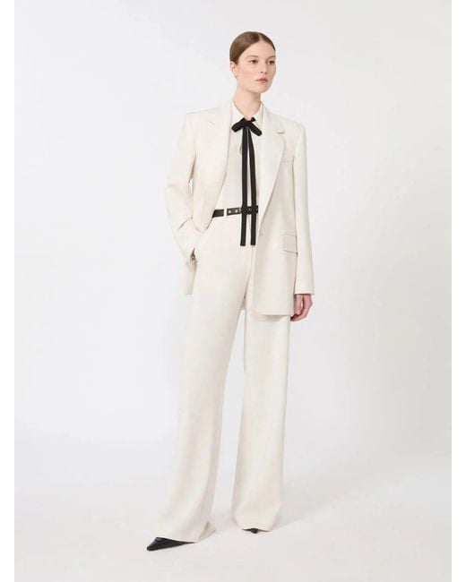 Max Mara White Mstamico Cady Trousers